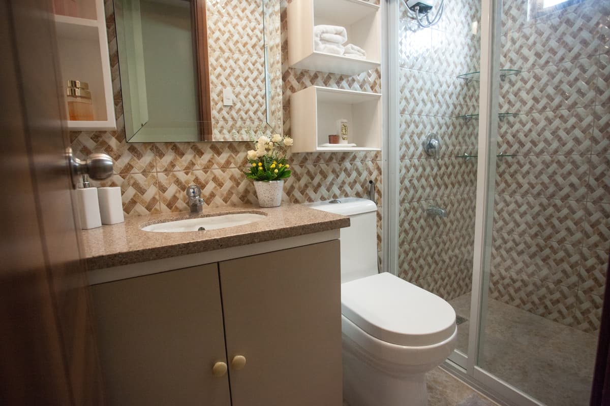 Second bathroom with spacious rain shower